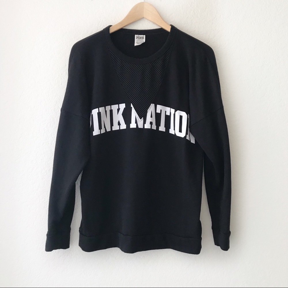 Pink Victorias Secret Crew Neck Mesh Sweater XS